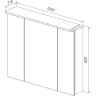 Шкаф зеркальный LEMARK ZENON 100х80 см 3-х дверный, с козырьком-подсветкой, с розеткой, белый глянец LM100ZS-Z